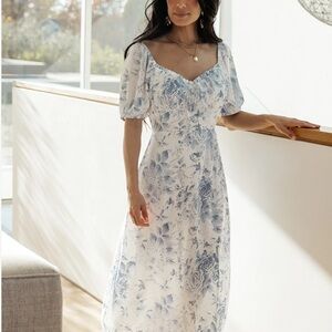 Baltic Born Blue Floral Midi Dress